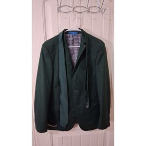 Sean Alexander Men’s 38L Green Blazer Sport Coat Jacket 2 Button Satin Lapel